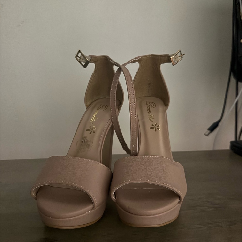 Elegant Beige Ankle Strap Sandals
